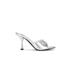 Jeffrey Campbell 'Agent' Silver Leather Mules Size 7